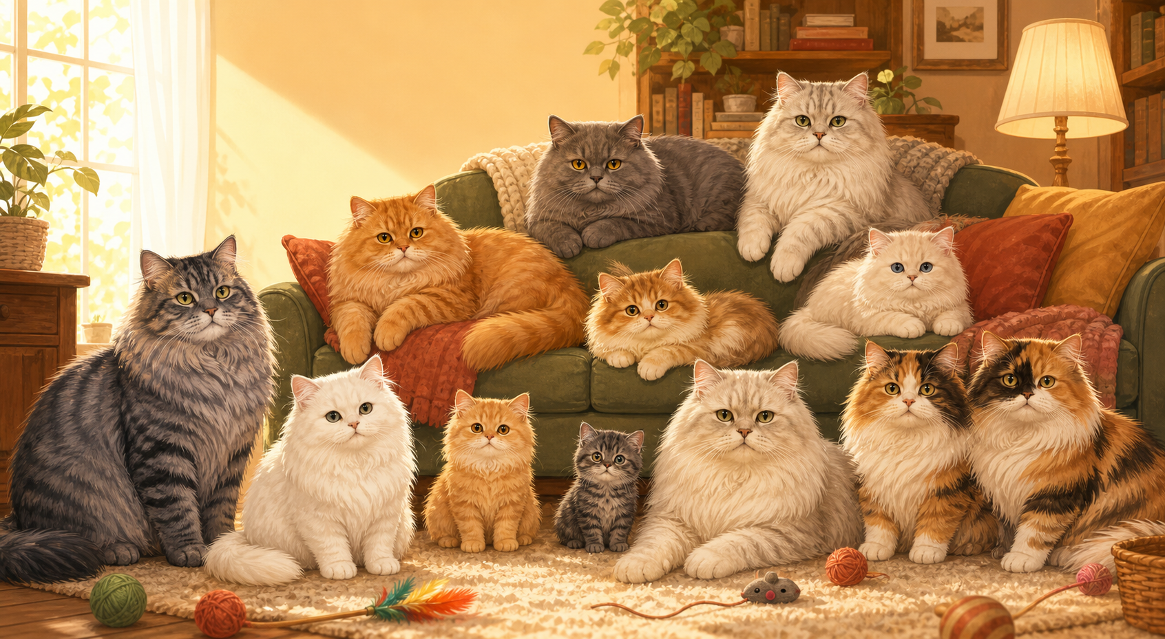A cozy cat family portrait for the cats cats cats homepage.